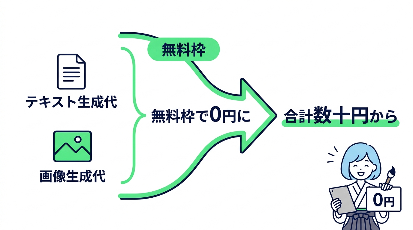 AI維新Writer運用の1記事あたりの費用目安